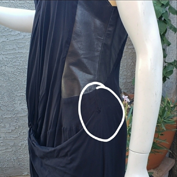 Helmut Lang Black Leather Trim Dress - Picture 12 of 12